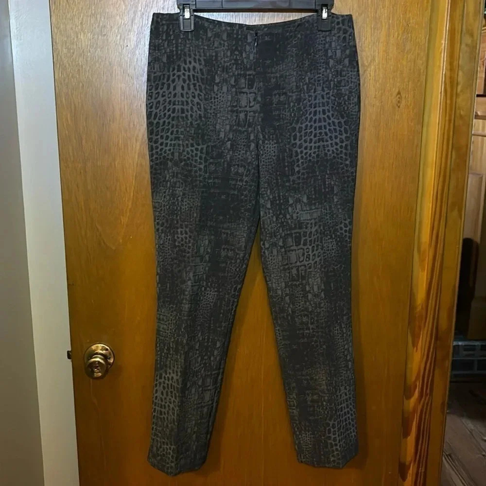 Peace of Cloth Gray and Black Animal Print Pants Size 8